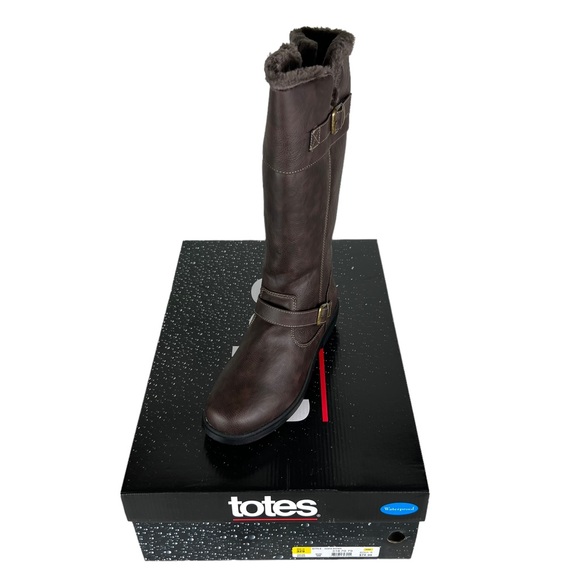 TOTES DEBRA Brown Waterproof Riding Boots - Picture 11 of 11